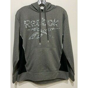 Reebok Men's Hoodie Sweatshirt Gray Size Medium